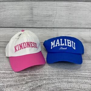 Old Navy Women's 2 Pack Blue & White Malibu & Kindness Baseball Caps